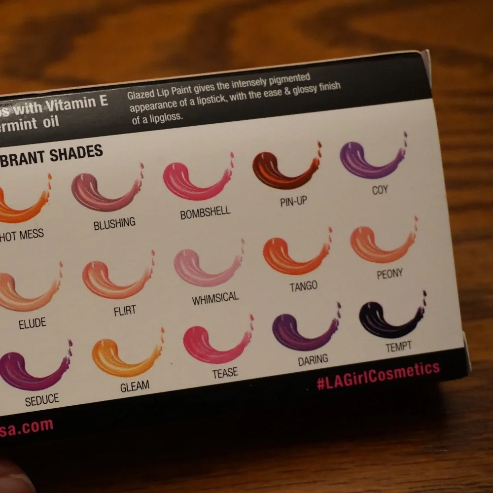 L.A. Girl Glazed Vitamin E Lip Paint Sample Elude